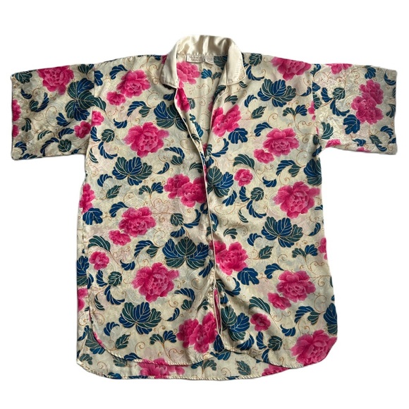 Vintage Victoria’s Secret Gold Label Women’s Gold Floral Night Shirt M/L - Picture 3 of 13